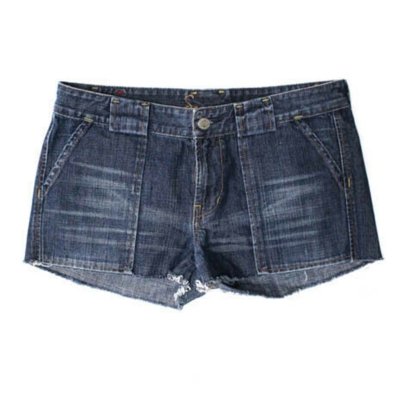 7 For All Mankind Pants - 7 For All Mankind Dark Denim Cut Off Jean Shorts
